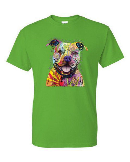 T-Shirt - BEWARE OF PIT BULLS colorful dog - NEON Adult DryBlend®
