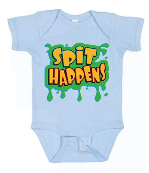 BABY Rib Body Suit Romper Unisex - SPIT HAPPENS - POOP Pop funny USA Infant Toddler