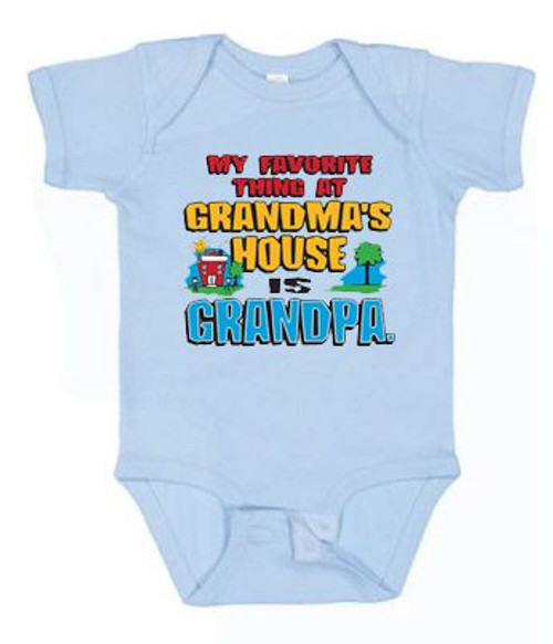 BABY Rib Body Suit Romper Unisex - MY FAVORITE THING AT GRANDMAS HOUSE - GRANDPA Pop funny USA Infant Toddler