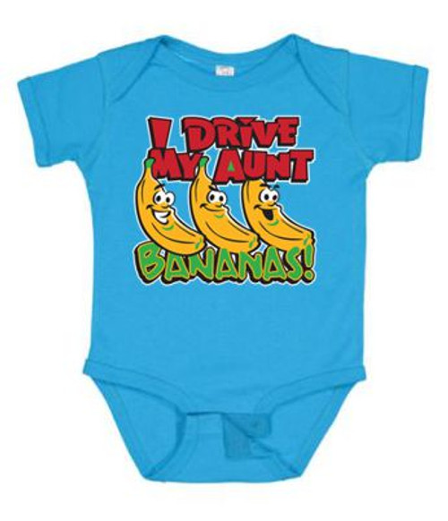 BABY Rib Body Suit Romper Unisex - I DRIVE MY AUNT BANANAS -  Pop funny USA Infant Toddler