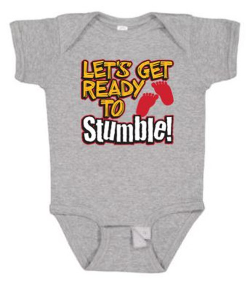 BABY Rib Body Suit Romper Unisex - LET'S GET READY TO STUMBLE - Pop funny USA Infant Toddler