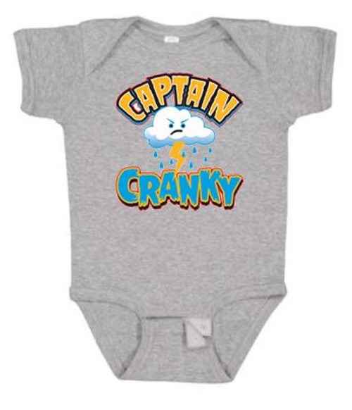 BABY Rib Body Suit Romper Unisex  - CAPTAIN CRANKY - Pop CLOUD funny USA Infant Toddler