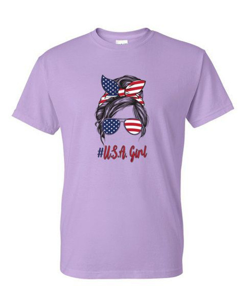 T-Shirt - USA MOM - #USAGIRL  MOM'S LIFE Pop USA Icon Adult