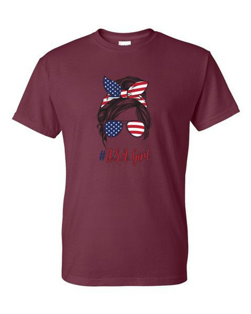 T-Shirt XL 2X 3X - USA MOM - #USAGIRL  MOM'S LIFE Pop USA Icon Adult