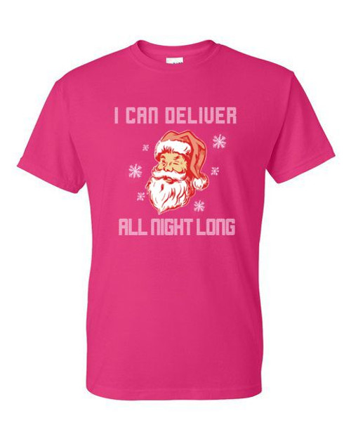 T-Shirt XL 2X 3X  - SANTA  DELIVERS ALL NIGHT LONG  NAUGHTY WINTER / CHRISTMAS