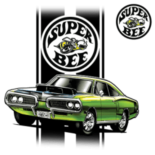 T-Shirt XL 2X 3X - DODGE GREEN SUPER BEE HOT ROD