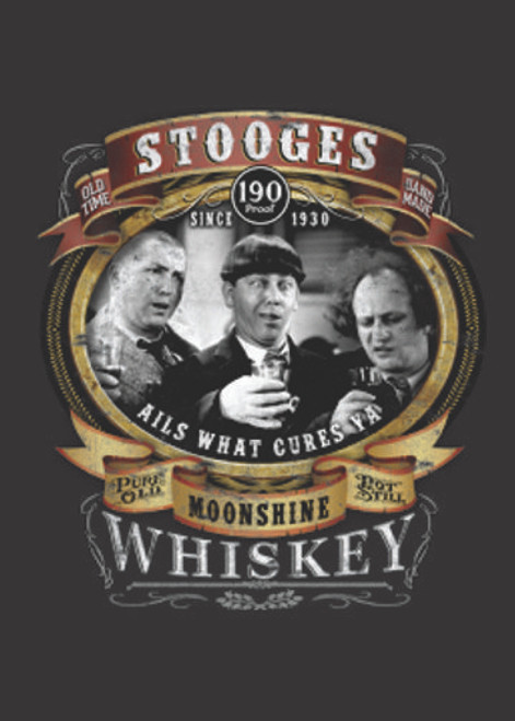 T-Shirt XL 2X 3X  - STOOGES AT LAW  -  STOOGES MOONSHINE - THREE STOOGES HUMOR / NOVELTY