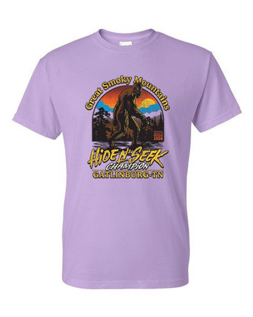 T-Shirt - Great Smokey Mountains HIde N Seek Champion Gatlinburg - Bigfoot Adult
