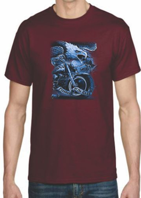 Adult DryBlend® T-Shirt - (FREEDOM OF THE ROAD - AMERICAN PRIDE / BIKER / CHOPPER)