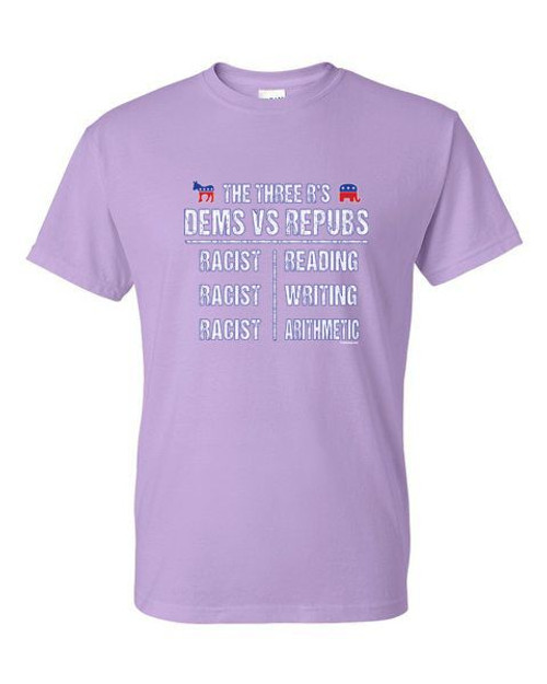 T-Shirt - THE THREE R'S  - READING WRITING and  POLITICAL FUN  Adult