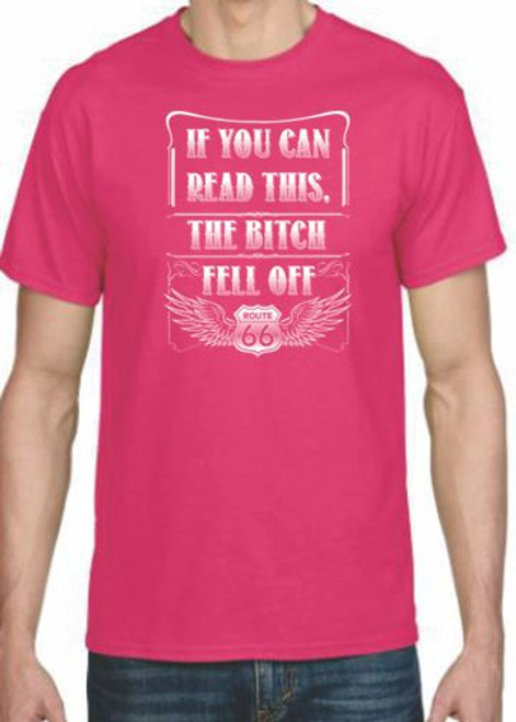 Adult DryBlend® T-Shirt - (FELL OFF 2 - ROUTE 66 / BIKER / CHOPPER / HUMOR / NOVELTY)