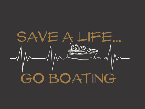 T-Shirt -  HEARTBEAT CARDIAC YACHT GO BOATING- NAUTICAL BOATING fun Adult