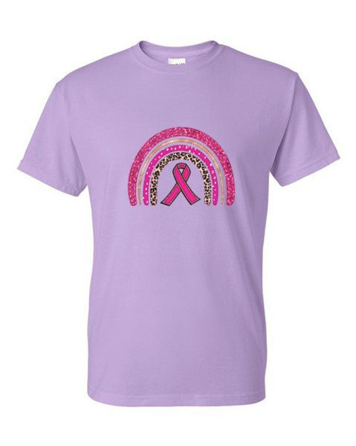 T-Shirt -  RAINBOW RIBBON FOR BREAST CANCER - PINK CANCER awareness Adult