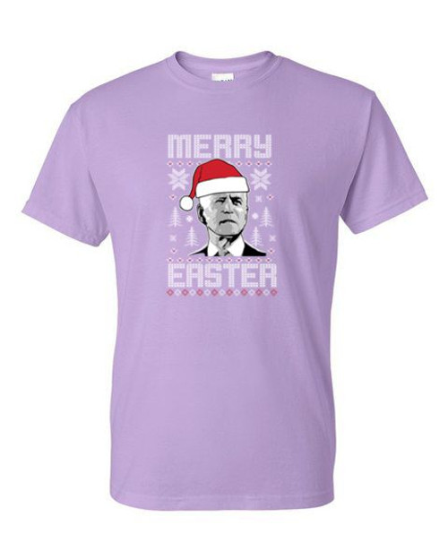 T-Shirt - MERRY EASTER - BIDEN CHRISTMAS FUN Adult- LET'S GO BRANDON FJB - BIDEN POLITICAL