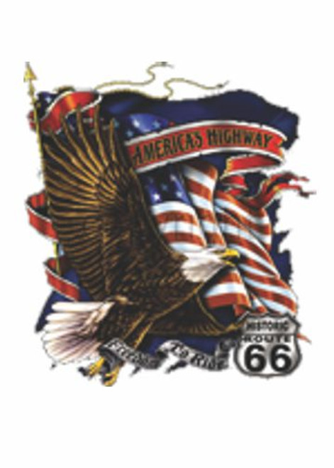 Adult DryBlend® T-Shirt - (AMERICAS HIGHWAY  ROUTE 66 - AMERICAN PRIDE/ HOT ROD/ BIKER / CHOPPER)