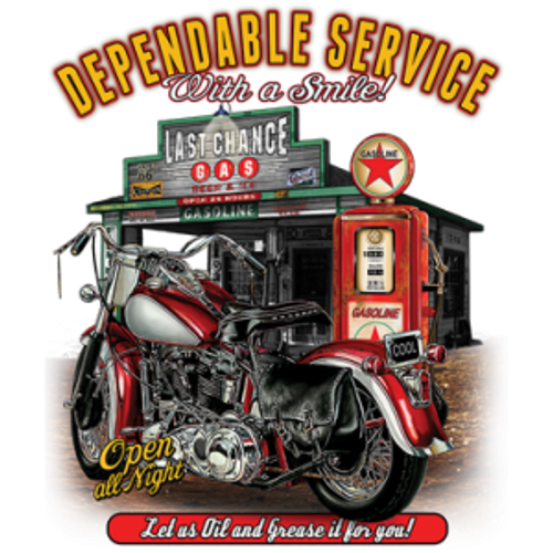 Adult DryBlend® T-Shirt - (DEPENDABLE SERVICE - BIKER / CHOPPER)