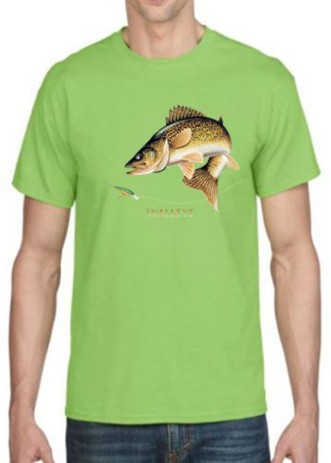 Adult DryBlend® T-Shirt - WALLEYE FISH W/CREST- FISHING AND HUNTING