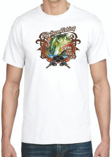 Adult DryBlend® T-Shirt - (BIG BASS FISHING W/CREST - FISHING)