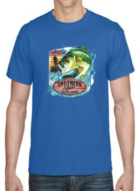 Adult DryBlend® T-Shirt - (SOUTHERN BASS WITH CREST - FISHING)