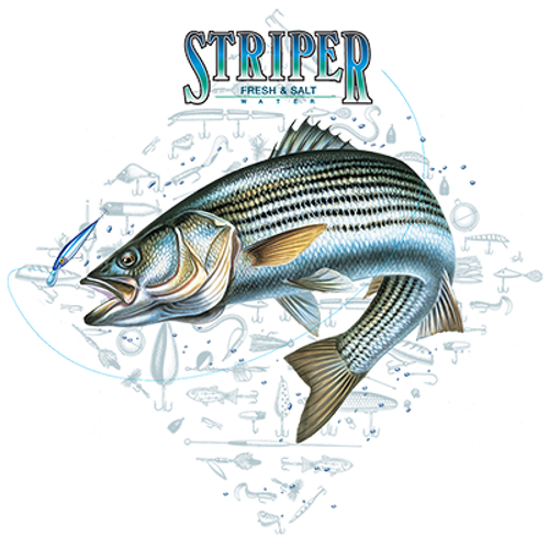 Adult DryBlend® T-Shirt - (STRIPER DIAMOND - FISHING)