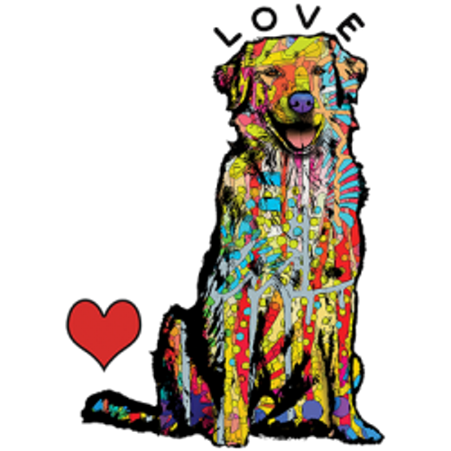S to 2XL 3XL - LOVE GOLDEN retreiver - furry puppy  -  dog pet neon adult