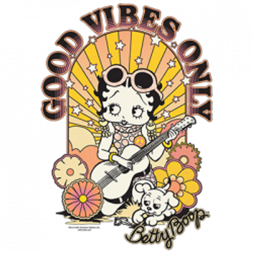 S to 2XL 3XL - betty BOOP GOOD VIBES only   -  fun classic music  -  neon adult