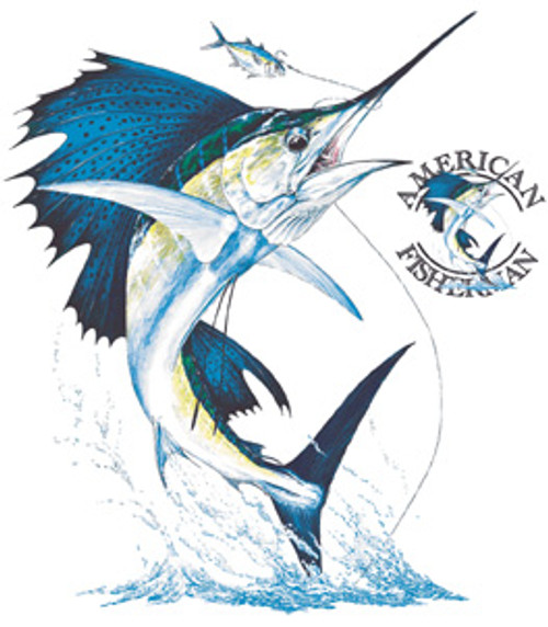 Adult DryBlend® T-Shirt - (JUMPING SAILFISH WITH CREST - FISHING)