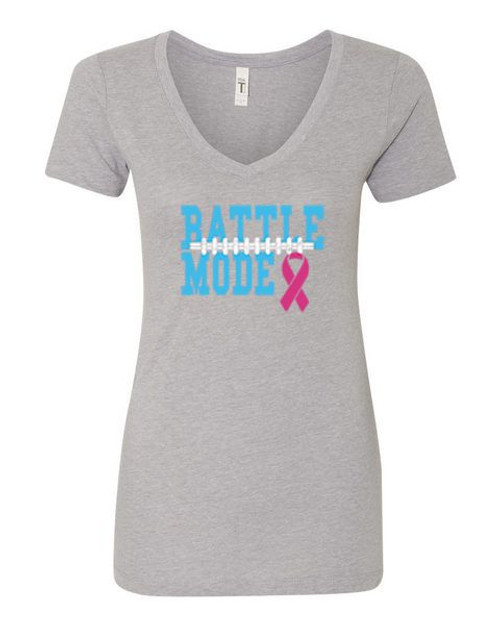 WOMEN'S Ideal VEE and CREW Neck Shirts - (BATTLE MODE - PROSTATE / BREAST CANCER AWARENESS)