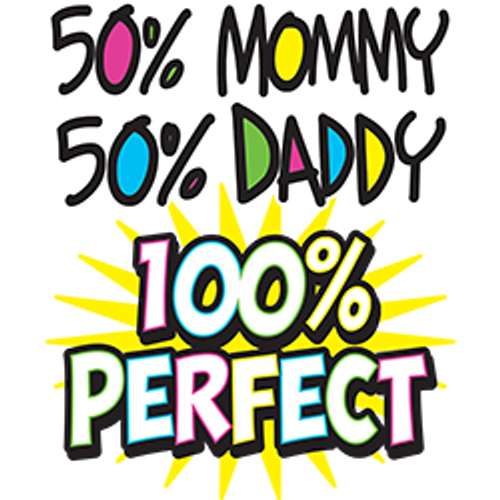 TRANSFER - 50% MOMMY 50% DADDY 100% PERTFECT - SKULL HARLEY Pop funny USA Infant Toddler