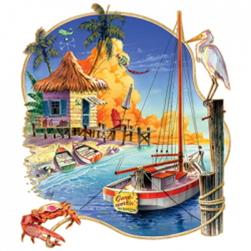 TRANSFER  - GONE WORKIN sailboat yacht relax resort tropical nautical ship fun adult