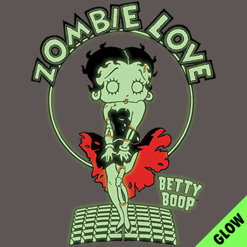 TRANSFER - betty BOOP ZOMBIE LOVE breeze  -  fun classic glow in dark  - adult