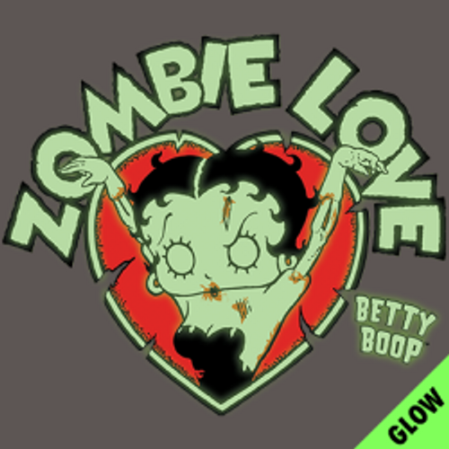 TRANSFER  - BETTY BOOP - ZOMBIE LOVE - Glow in Dark Fun Humor Adult