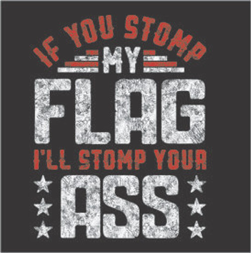 TRANSFER -STOMP On My FLAG -Flag Fun Humor Fun Adult