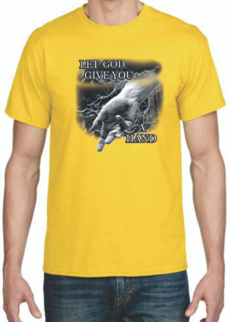 Adult DryBlend® T-Shirt - (LET GOD GIVE YOU A HAND - FAITH)