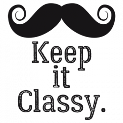 TRANSFER  - KEEP IT CLASSY mustache  fun adult