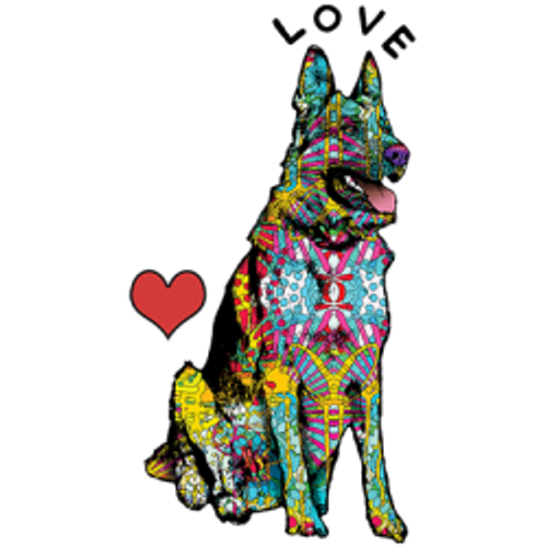 TRANSFER  - LOVE german SHEPHERD  - furry puppy  -  dog pet neon adult