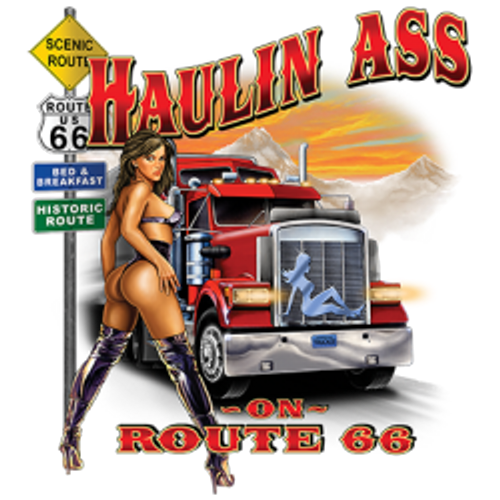 TRANSFER - HAULIN ASS - ROUTE 66 TRUCKER / NOVELTY / FUN  Adult DryBlend®