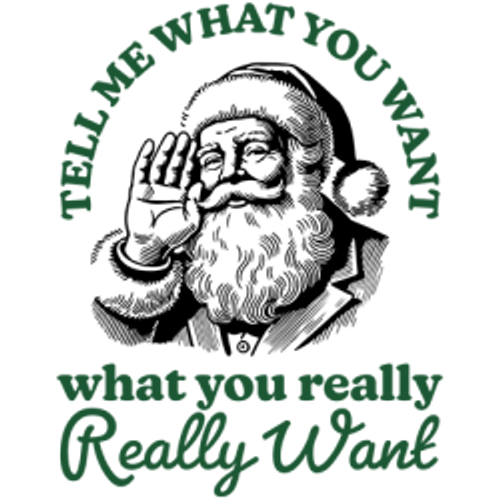 T-Shirt S to 2XL 3XL - SANTA tell me what YOU WANT- xmas christmas seasonalAdult