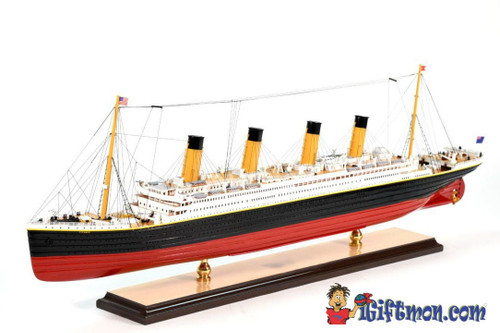 RMS TITANIC DISPLAY passenger ship 39" fully built wood model with stand