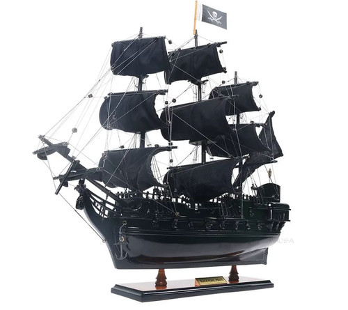 BLACK PEARL PIRATE ship 20" fully built wood model with stand