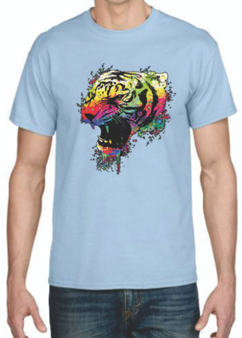 Adult DryBlend® T-Shirt - (COLORFUL / NEON TIGER)