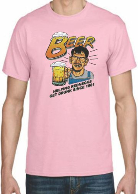 Adult DryBlend® T-Shirt - (BEER... HELPING REDNECKS  - HUMOR / NOVELTY)