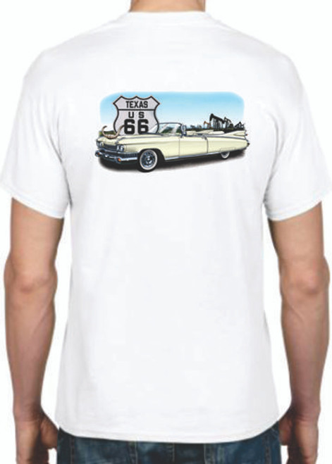 Adult DryBlend® T-Shirt - (CADDY, ROUTE 66 WITH CREST -  HOT ROD)