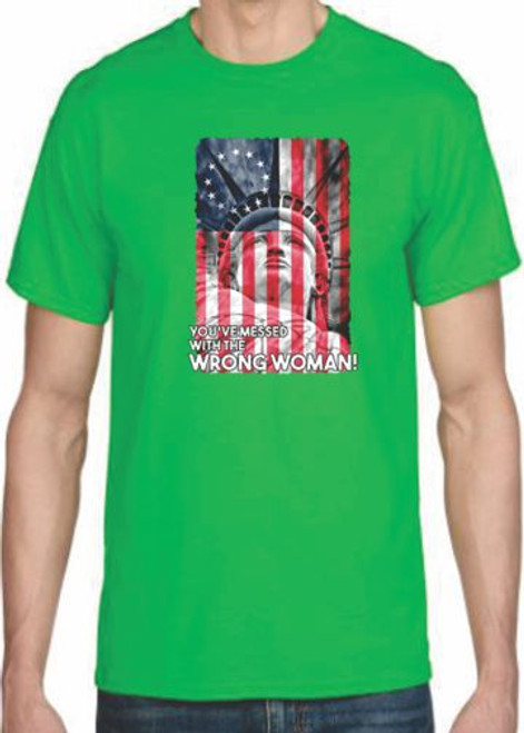 Adult DryBlend® T-Shirt - (WRONG WOMAN - AMERICAN PRIDE /2ND AMENDMENT)