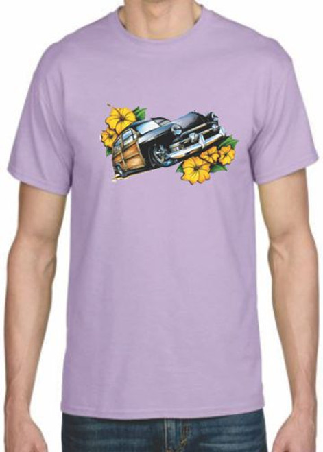Adult DryBlend® T-Shirt - (WOODIE FLOWERS WITH CREST -  HOT ROD)