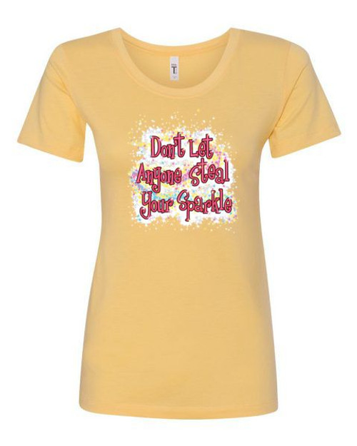 WOMEN'S Ideal VEE and CREW Neck Shirts - (SPARKLE WITH CREST- SASSY CHICK)