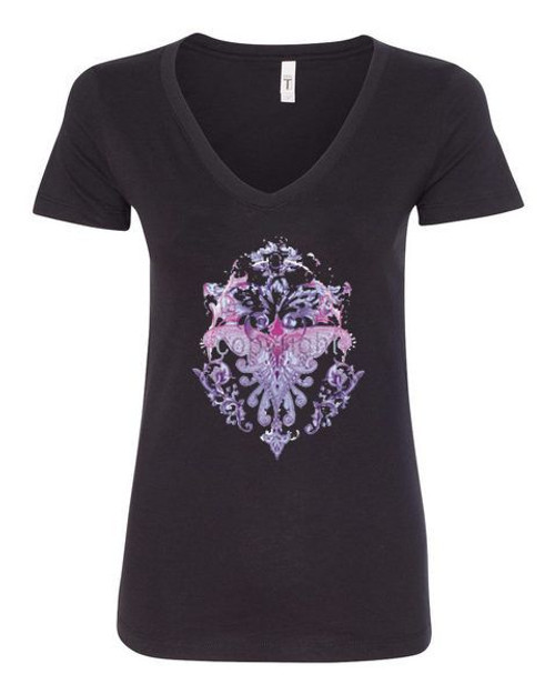 WOMEN'S Ideal VEE and CREW Neck Shirts - (PURPLE DECOR)