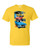 Adult DryBlend® T-Shirt - DODGE  PLYMOUTH CHALLENGER TRIO HOT ROD  YELLOW ORANGE BLUE