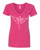 WOMEN'S Ideal VEE and CREW Neck Shirts - (WINGS RIBBON - BREAST CANCER AWARENESS)