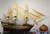 RARE, HUGE 10 FOOT LONG, LIGHTED HMS VICTORY tall sailing ship fully built museum quality model ship w/sails & stand